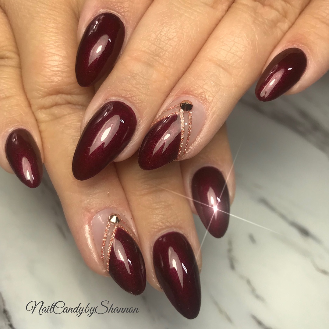 55 Pretty and Awesome Burgundy Nail Art Designs Style VP Page 39