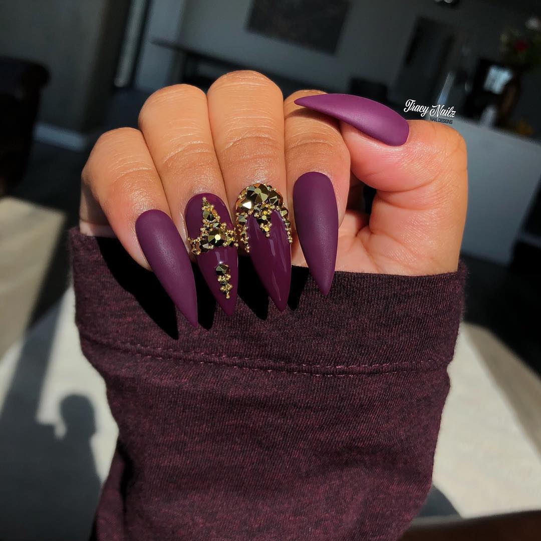 55 Pretty and Awesome Burgundy Nail Art Designs | Style VP | Page 54