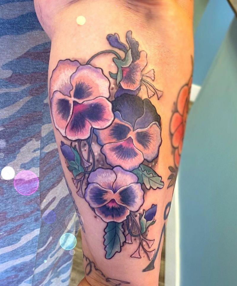 30 Pretty Pansy Tattoos for Your Inspiration