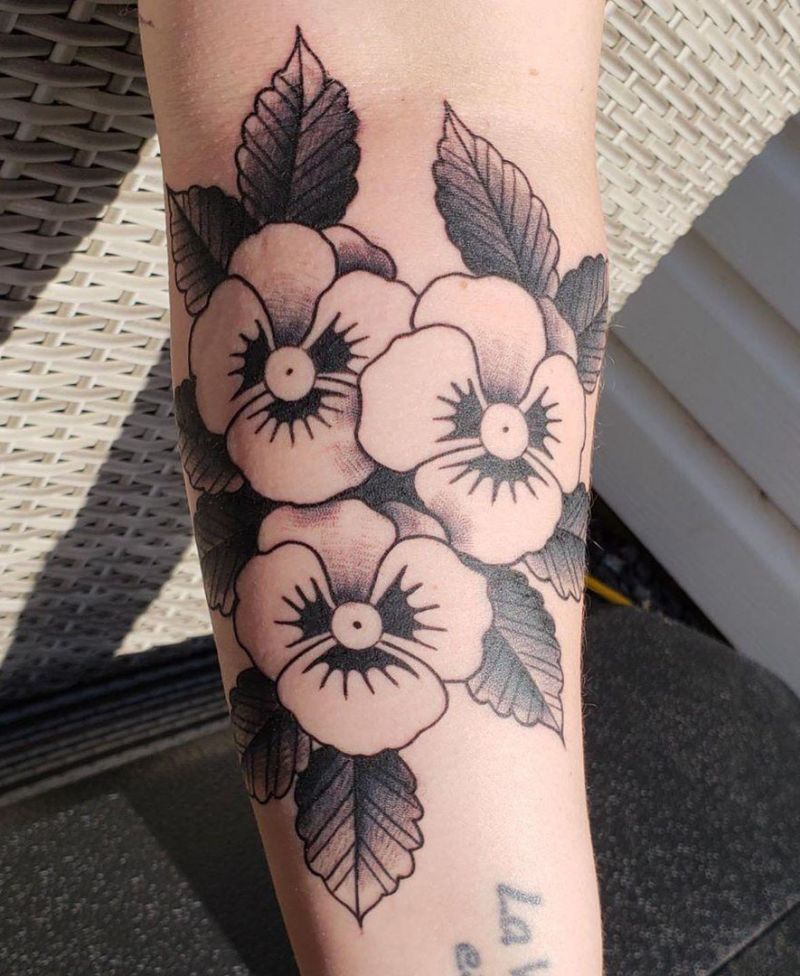 30 Pretty Pansy Tattoos for Your Inspiration