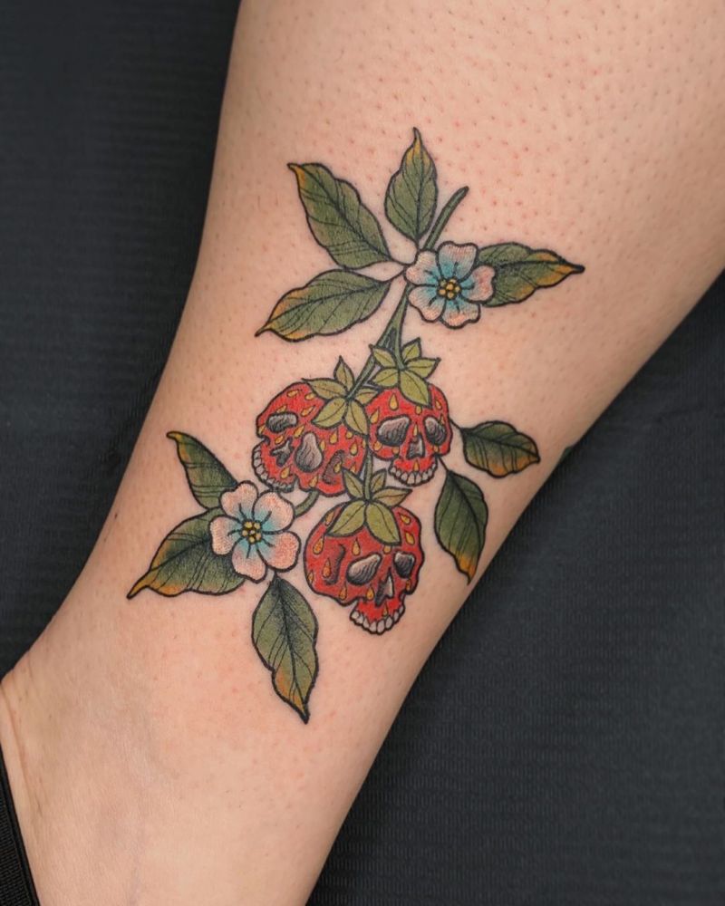 30 Pretty Strawberry Tattoos You Will Love