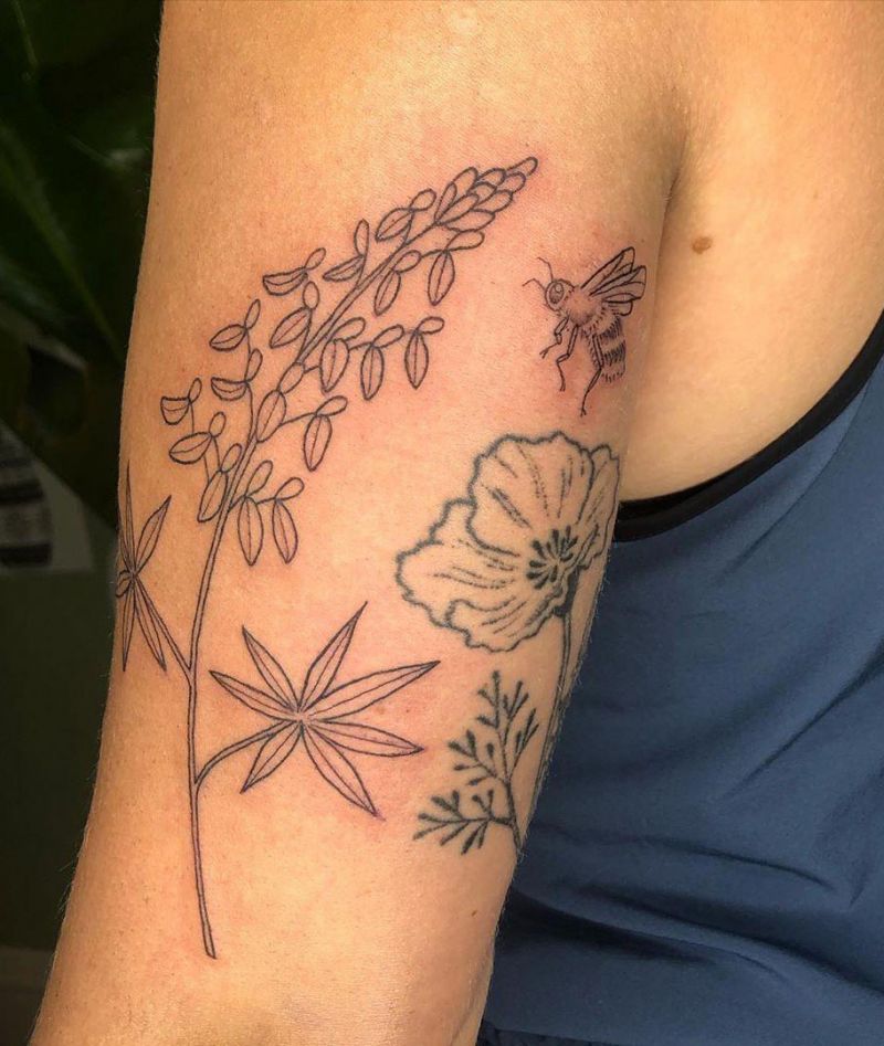 30 Pretty Lupine Tattoos for Your Inspiration