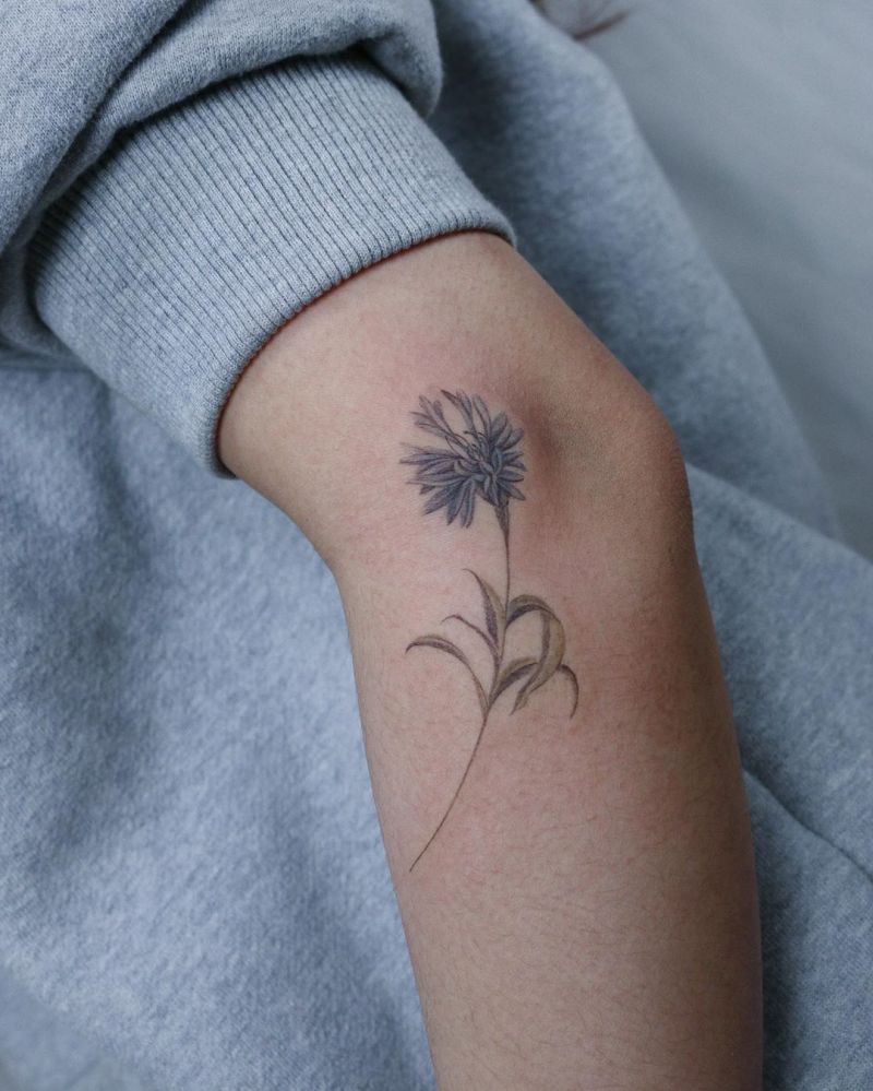 30 Pretty Cornflower Tattoos to Inspire You