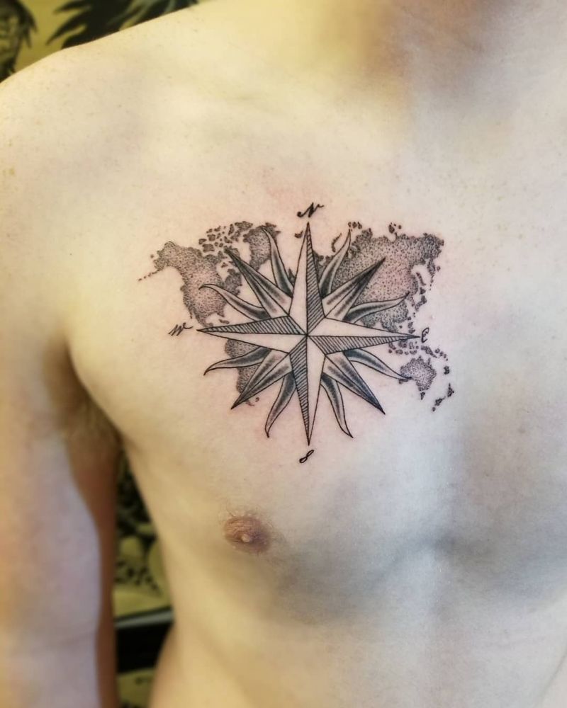 30 Unique World Map Tattoos Make You Love The World