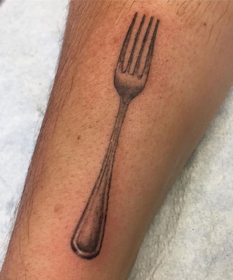 30 Pretty Fork Tattoos You Can't Help Trying