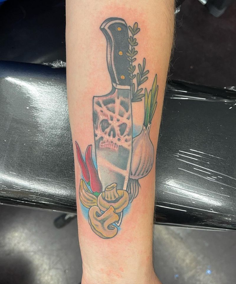 30 Unique Chef Knife Tattoos You Must Love