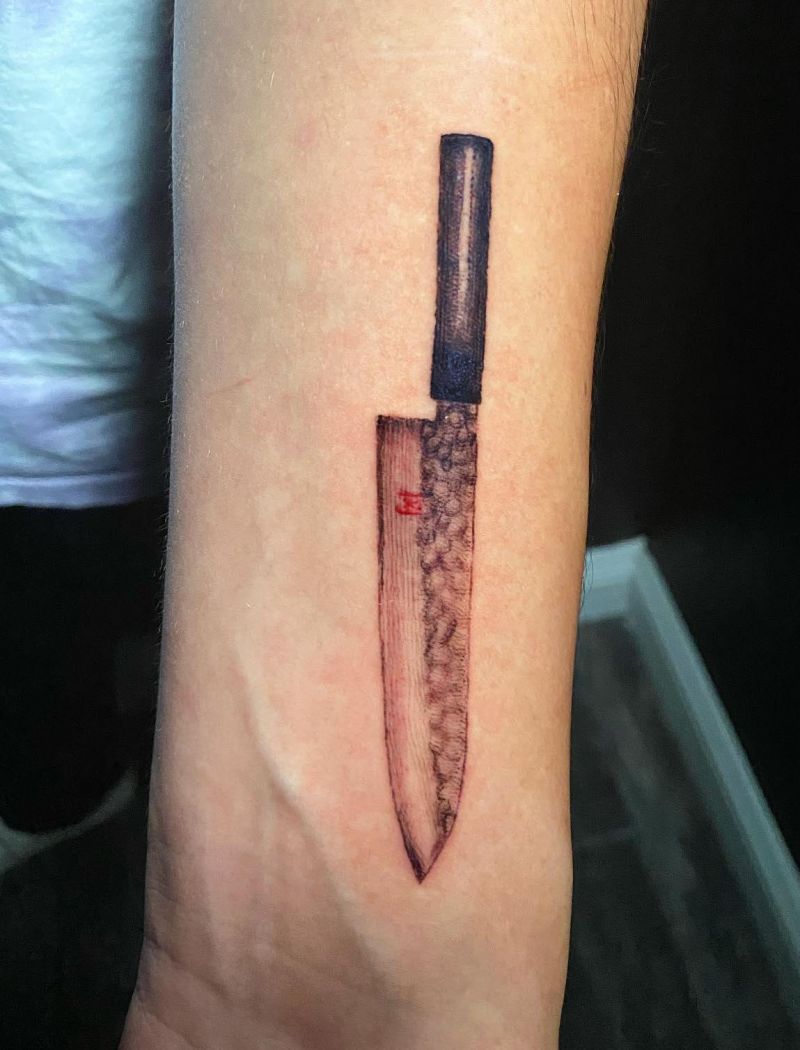 30 Unique Chef Knife Tattoos You Must Love