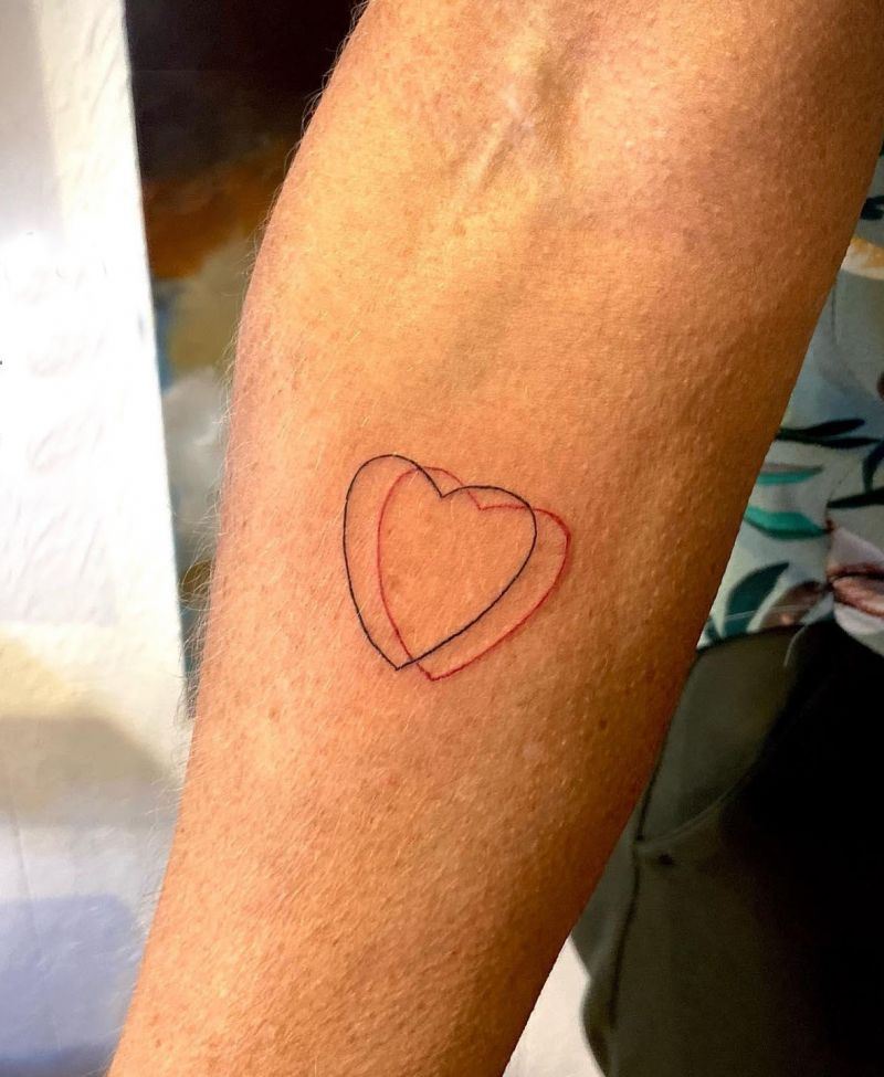 15 Pretty Double Heart Tattoos You Can Copy