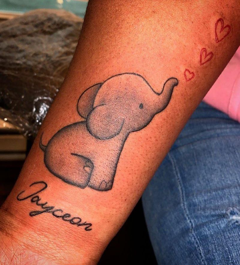 30 Cool Baby Elephant Tattoos for Your Inspiration