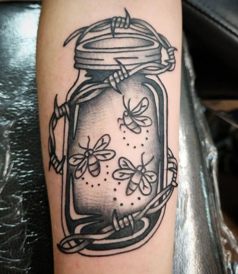 30 Pretty Firefly Jar Tattoos You Must Love