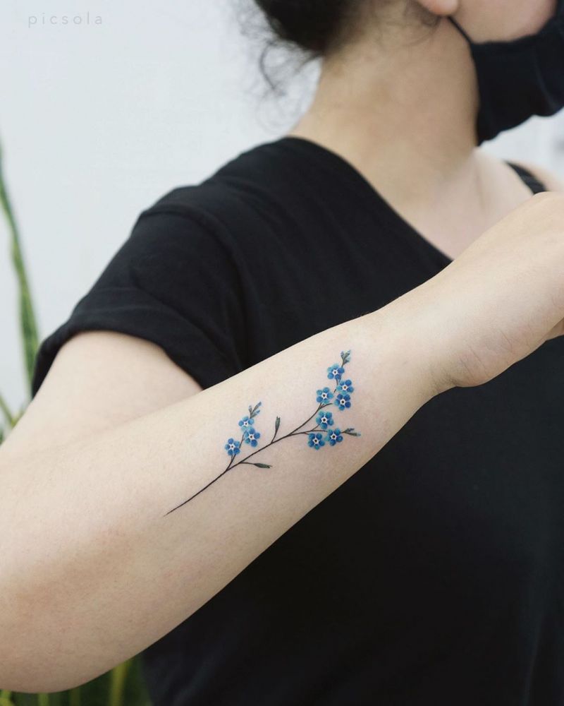 30 Pretty Forget Me Not Tattoos for Your Inspiration | Style VP | Page 25