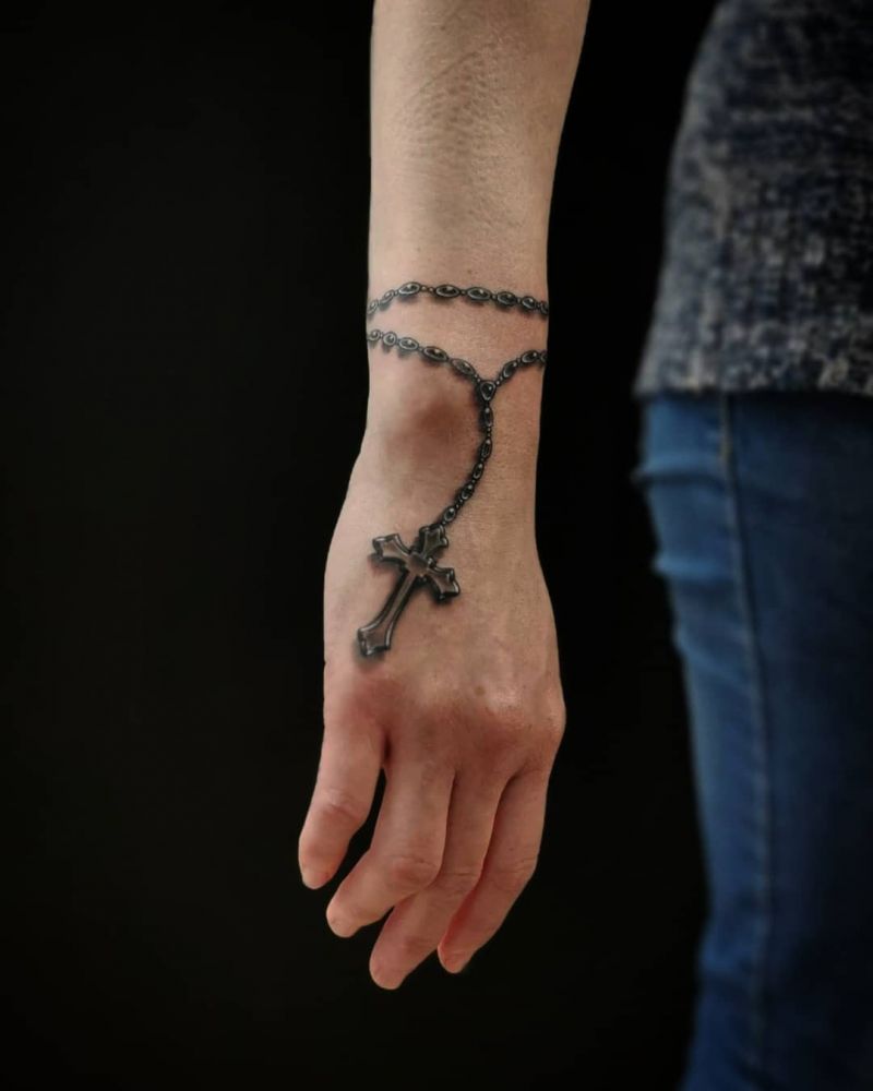 30 Pretty Rosary Tattoos to Inspire You | Style VP | Page 25